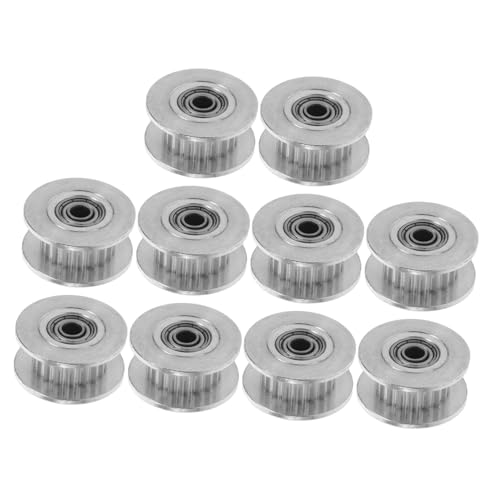 Angoily 10 Stück Teiliges Aluminium Zahnriemenrad Zähne Bohrung mit Lager für Breiten Zahnriemen Geräuscharme Umlenkrolle Drucker und CNC Projekte von Angoily