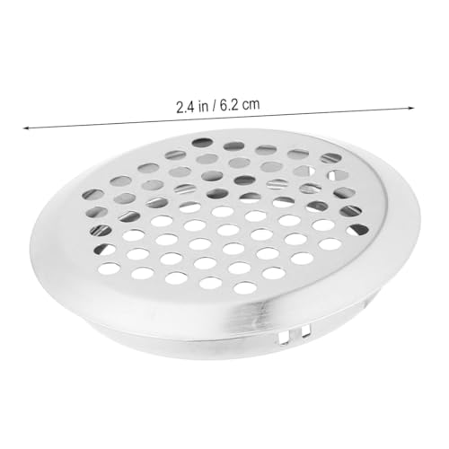 Angoily 10 Stück Teiliges Edelstahl Lüftungsgitter mit Feinmaschigem Rundloch design Rostfrei Langlebig für Schrank Garderobe und Schuhregal Atmungsaktiv Einfache Montage Silberfarbener von Angoily