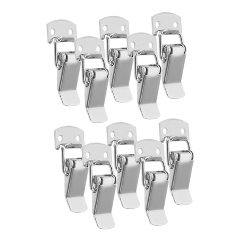 Angoily 10 Stück Teiliges Edelstahl Spannverschluss mit Federmechanismus Robustes Hasp Lock für Werkzeugkisten Truhen und Schränke Einfache Montage Vielseitig Einsetzbar für Heim und von Angoily