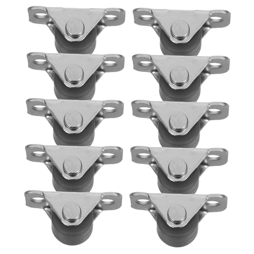 Angoily 10 Stück Teiliges Feste Geräuscharme Gummi-lenkrollen für Schiebetüren Verdeckte Möbel Stabiler Führung Kratzfest für Schränke und Schonend zu Parkett Sowie Fliesen von Angoily