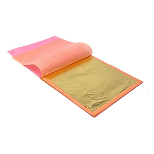 Angoily 10 Stück Teiliges Reines Essbares Blattgoldfolie Goldgehalt Vielseitig für Basteln Acrylmalerei Dekoration Möbelvergoldung Geeignet für Holz Keramik Glas Metall Papier Stoff und von Angoily