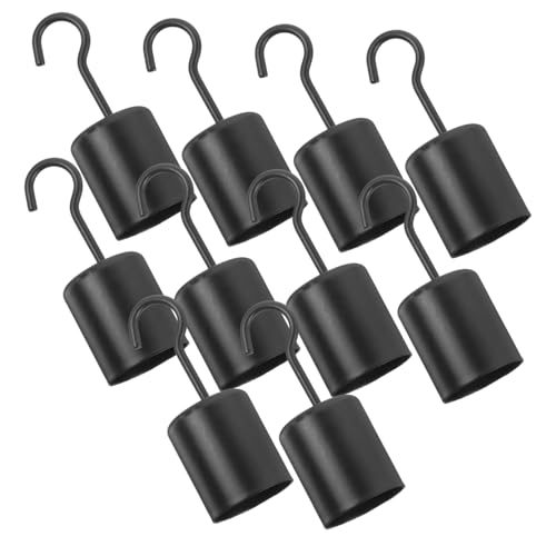 Angoily 10 Stück Teiliges Schwarze Vintage Haken für Hanfseil Kronleuchter Aufhängung Stabile Outdoor Licht Haken zum Befestigen von Pendelleuchten und Lichterketten Einfach zu Montieren von Angoily