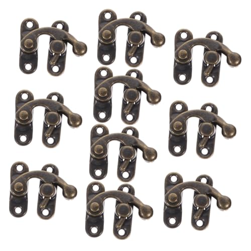 Angoily 10 Stück Teiliges Vintage Schmuckbox Verschluss Hasp Hornschloss Metall Rechts Langlebiger Holzbox Riegel für Schmuck Geschenkboxen Einfache Montage Vielseitig für Schränke und von Angoily