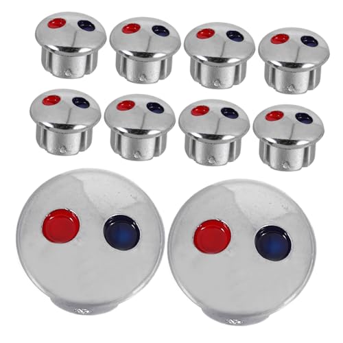 Angoily 10 Stück Teiliges Wasserhahn Griff Abdeckungen mit Rotem und Blauem Punkt Langlebige Verschleißfeste Ersatzkappen für Küchen Badezimmerarmaturen Geeignet für Waschbecken und von Angoily