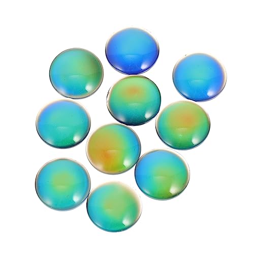 Angoily 10 Stück Temperaturwechselnde Glaspatches DIY Schmuckstein Farbwechselnde Edelsteine für Schmuck Dekoration Runde Cabochon Perlen für Armbänder und Angoily 10 Stück Temperaturwechselnde Glaspatches DIY Schmuckstein Farbwechselnde Edelsteine für Schmuck Dekoration Runde Cabochon Perlen für Armbänder und von Angoily