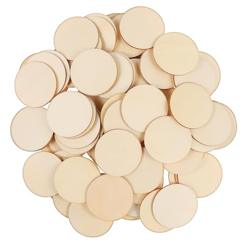 Angoily 100 Stück Holzscheibe Ausschnitte Ornamente Blanko-untersetzer Zum Basteln Kreis Hängend Ausgeschnitten Schüttgut Scheiben Handwerk Leerzeichen Für Schmucklos Discs Khaki von Angoily