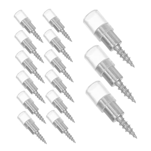 Angoily 100 Stück Regalbodenträger mit Schutzhülse Selbstschneidende Schrauben Nickelbeschichtete Buchstützen für Schränke Bücherregale Kleiderschränke Langlebige und Kratzfeste von Angoily