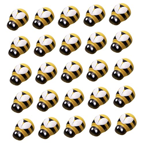 Angoily 100 Stück Selbstklebende Holz Bienen Dekoration Mini Holzornamente für DIY Handarbeit Telefonhüllen und Kinderzimmerschmuck von Angoily