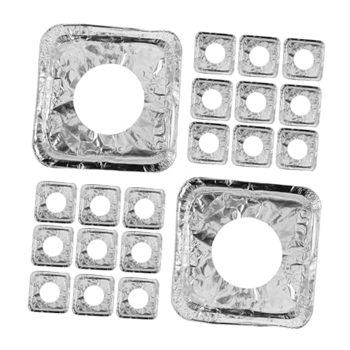 Angoily 100 Stück Teiliges Gasherd Brennerabdeckungen aus Aluminiumfolie Ölbeständig Verstellbar für Verschiedene Herdgrößen Langlebig und Leicht zu Reinigen Kompakt und Platzsparend für von Angoily