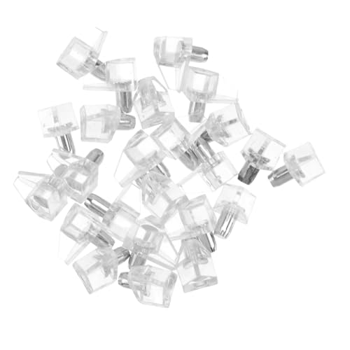 Angoily 100 Stück Teiliges Regalbodenträger aus Kunststoff und Stahlstift Transparente Einlegebodenhalter für Schränke Bücherregale Vitrinen Stabile Fachbodenstützen für Möbel und von Angoily