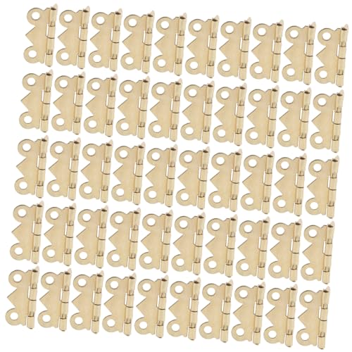 Angoily 100 Stück Teiliges Vintage Scharnierset Klappbar mit Schrauben Kleine Antike Scharniere für Holzboxen Schmuckkästen DIY Möbelveredelung Kompakte Messingbeschläge von Angoily