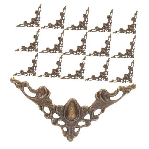 Angoily 100 Stück Vintage Metall Deko Ecken Bronze Buch Ecken Schutz Dreieckiger Bildhalter für Scrapbook Ordner Menüs Holzboxen Vielseitig Einsetzbare Eckenschutzwinkel von Angoily