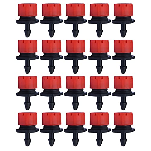 Angoily 100Pcs Flow Einstellbare Tropf 360 Grad Wasser Flow Drippers Drippers Sprinkler Bewässerung System für Blume Betten Gärten Rasen (Mischfarbe) von Angoily