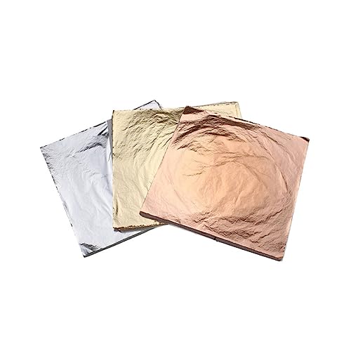 Angoily 100Stücke Vergoldungsfolie Imitation Gold Silber Kupferfarbe für DIY Kunsthandwerk und Möbeldekoration Selbstklebend Metallfolie für Projekte Angoily 100Stücke Vergoldungsfolie Imitation Gold Silber Kupferfarbe für DIY Kunsthandwerk und Möbeldekoration Selbstklebend Metallfolie für Projekte von Angoily