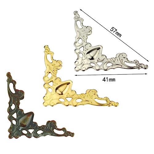 Angoily 105 Stück Teiliges Metall Eckenschutz Vintage Stil für Alben Schmuckkästen Menüs Antike Bronze Gelb Weiß Dekorativer Kantenschutz für DIY Projekte und Möbel von Angoily