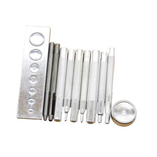 Angoily 11 Stück Praktisches Teiliges Lederhandwerk Werkzeug Set mit Metall eckigem Druckknopf Setter Basis für DIY Lochung und Knopfinstallation Geeignet für Metallröhren Tragbar und Angoily 11 Stück Praktisches Teiliges Lederhandwerk Werkzeug Set mit Metall eckigem Druckknopf Setter Basis für DIY Lochung und Knopfinstallation Geeignet für Metallröhren Tragbar und von Angoily