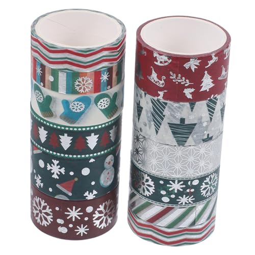 Angoily 12 Rollen Teiliges Weihnachts Washi Tape Dekoratives Selbstklebendes Klebeband mit Festlichen Motiven Einfach zu Schneiden Verwenden für DIY Scrapbooking Geschenkverpackung und Angoily 12 Rollen Teiliges Weihnachts Washi Tape Dekoratives Selbstklebendes Klebeband mit Festlichen Motiven Einfach zu Schneiden Verwenden für DIY Scrapbooking Geschenkverpackung und von Angoily