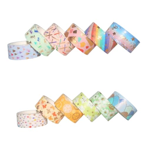 Angoily 12 Rollen Washi Tape Buntes Dekoratives Klebeband für Scrapbooking DIY Basteln Papier Klebeband Leicht Ablösbar und Sicher für Kreative Handwerksprojekte Angoily 12 Rollen Washi Tape Buntes Dekoratives Klebeband für Scrapbooking DIY Basteln Papier Klebeband Leicht Ablösbar und Sicher für Kreative Handwerksprojekte von Angoily