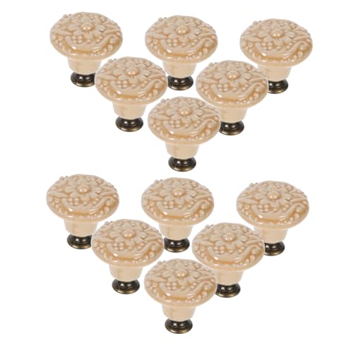 Angoily 12 Stück Blumenförmige Keramik Schubladengriffe Vintage Möbelknöpfe Porzellan für Schrank und Kommode Einloch Design Dekorative Hardware für Holz Möbel Angoily 12 Stück Blumenförmige Keramik Schubladengriffe Vintage Möbelknöpfe Porzellan für Schrank und Kommode Einloch Design Dekorative Hardware für Holz Möbel von Angoily