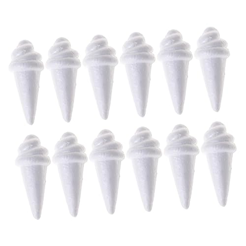 Angoily 12 Stück Eismodell Schaumformen Fälschung Kreationen klein verkleidung dekoringe ziernieten Modell aus Schaumstoff Eiscreme-Ornamente aus Schaumstoff DIY-Malschaum-Modell Weiß von Angoily