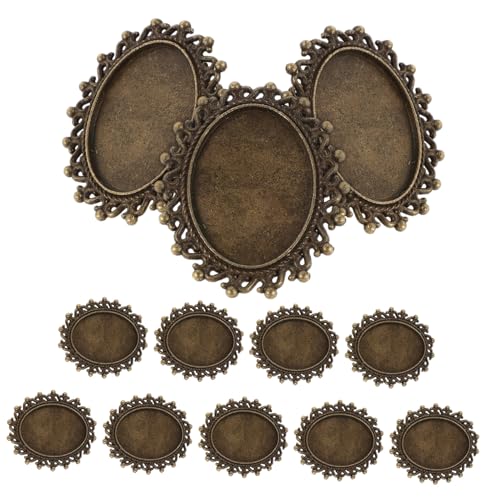 Angoily 12 Stück Oval Brosche Bottomhalter Schmuckhandwerkszubehör praktische Broschenablage Brosche Lünette Tabletts DIY -Schmuckversorgungen Blendenträgerrohlinge Legierung Golden von Angoily
