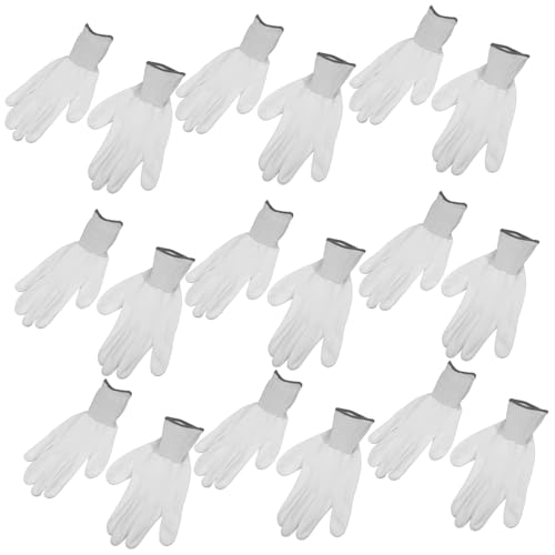 Angoily 12 Stück Teiliges Nylonhandschuhe mit PU Beschichteten Fingerspitzen Antistatische Arbeitshandschuhe für Elektriker Mechaniker und Computerarbeit Langlebig Vielseitig Einsetzbar von Angoily