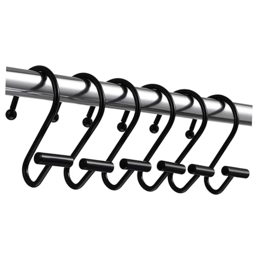 Angoily 12 Stück Teiliges S Haken aus Rostfreiem Eisen Förmigem Ende Dekorative Duschvorhanghaken zum Leisen Gleiten Stangen Einfache Montage Geeignet für Badezimmer und Duschvorhänge von Angoily