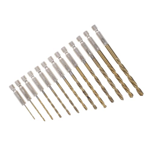 Angoily 13 Stück Teiliges Spiralbohrer mit Sechskant Schaft Verschleißfeste Spiralbohrer für Mauerwerk Metall Fliesen und Präzise DIY Bohrwerkzeuge für Heimwerker und Bauprojekte von Angoily