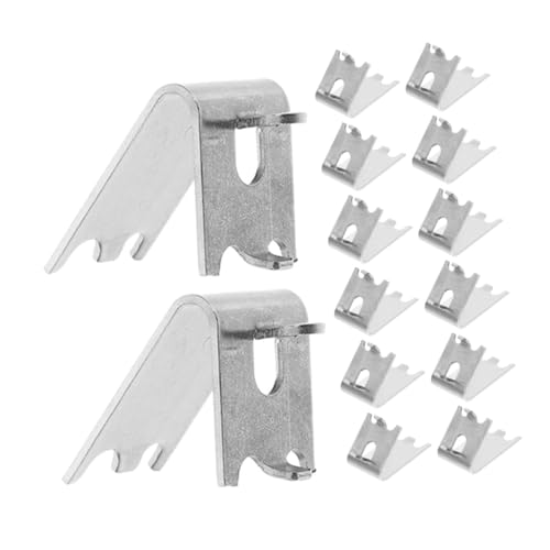 Angoily 14 Stück Teiliges Edelstahl Kühlschrank Regalclips Robuste Gefrierschrank Regalhalterungen Langlebige Ersatzbefestigungen für Haushalts Gewerbekühlgeräte Einfache Installation von Angoily
