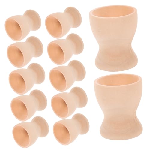 Angoily 15 Stück Teiliges Holz Eierbecher für DIY Bastelprojekte Naturbelassene Glatte Holzständer zur Dekoration von Ostereiern für Frühling Küche Party und Wohnraumgestaltung von Angoily