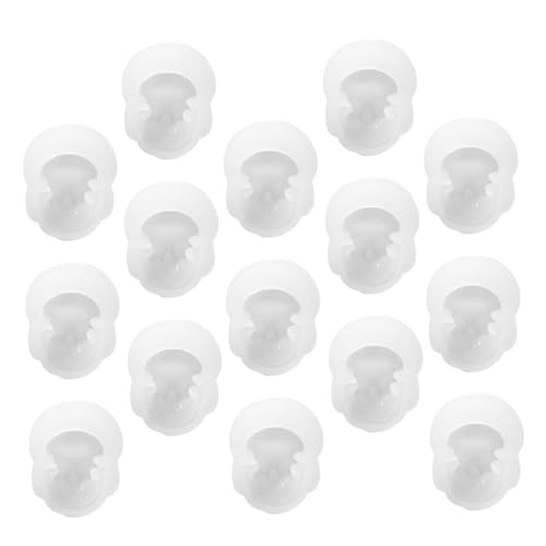 Angoily 15 Stück Teiliges Silikon Skull Mold für DIY Schmuckanhänger Flexible und Langlebige Harzform für Kerzen Wachs Halloween Dekoration Geeignet für Anfänger und Profis von Angoily