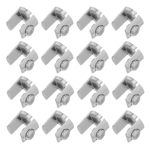 Angoily 16 Stück Teiliges Glasregalhalter Zinklegierung Glas-clips für Dicke Duschglasplatten Stabile Befestigungsklemmen für Badezimmer Glasregal Modernes Design Einfache Montage von Angoily