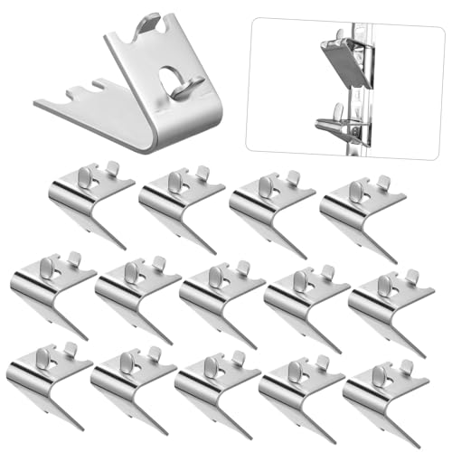 Angoily 16 Stück Teiliges Kühlschrank Regalhalter aus Edelstahl Stabile Gefrierschrank Regalstützen mit Dicke Kratzfreie Kühlregal Clips für Kühlschrank Gefrierfach und Kühlgeräte von Angoily
