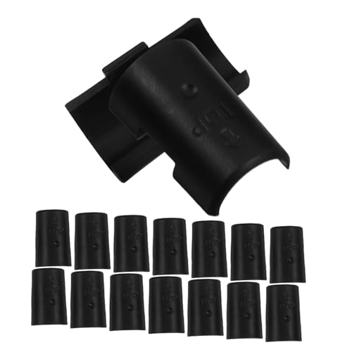 Angoily 16 Stück Teiliges Schwarze Regalklammern aus Kunststoff und Stahl für Rohre Befestigungsklemmen für Drahtregale Langlebige Einfach zu Installierende Regalclips für Küche Bad Büro von Angoily