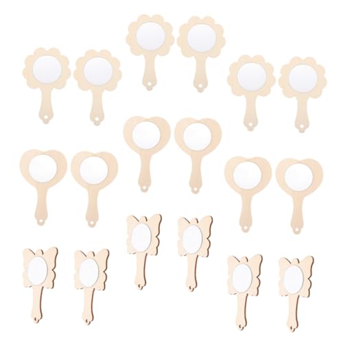 Angoily 18 Stück Teiliges DIY Holzspiegel mit Formen Unbemalte Handliche Spiegel zum Bemalen für Sichere Langlebige Holzrahmen für Kreative Bastelprojekte und Geschenkideen Angoily 18 Stück Teiliges DIY Holzspiegel mit Formen Unbemalte Handliche Spiegel zum Bemalen für Sichere Langlebige Holzrahmen für Kreative Bastelprojekte und Geschenkideen von Angoily