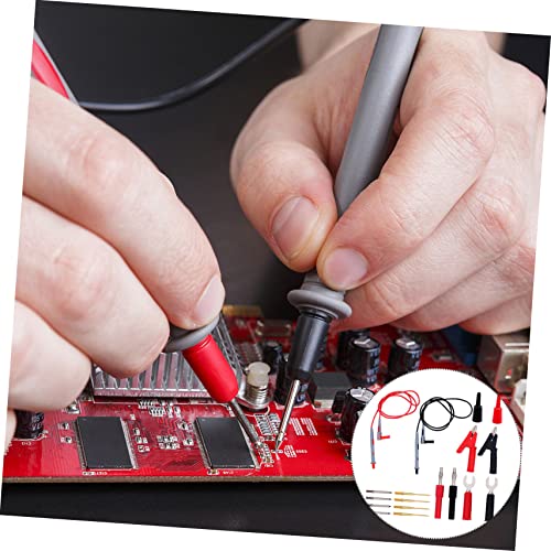 Angoily 18 Stück Teiliges Multimeter Messleitungs mit Austauschbaren Sonden Feine Spitzen Vielseitig für Spannungsanzeige und Elektrische Prüfungen Geeignet für Multimeter und von Angoily