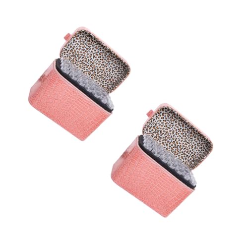 Angoily 2 Pcs 84 Lagerung Flasche Stickerei Lagerung Fall Fällen Stickerei Lagerung Container Display Fall Rosa Pu von Angoily