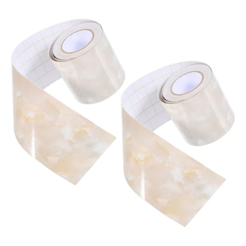 Angoily 2 Rollen Marmor Selbstklebende Sockelleiste Flexible Wanddekoration Peel Stick für Wohnzimmer Küche Fliesenaufkleber Arbeitsplatte und Möbel von Angoily