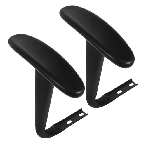 Angoily 2 Sätze Armlehne eines Sessels Armstuhl Stuhl Armlehne Unterstützung ausruhen Schaum Bürostuhl-Armpolster für das Büro Armlehnenpolster für Drehstühle Stahl Black von Angoily