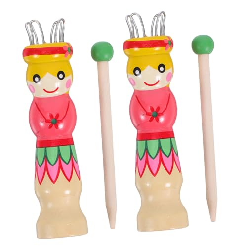 Angoily 2 Sätze Strickwerkzeuge Strickzubehör DIY-Werkzeuge Stricken Häkeln Zubehör erste gewebtes Handwerkzeug strickset strickset für Strickmaschine für Anfänger Craft Holz von Angoily