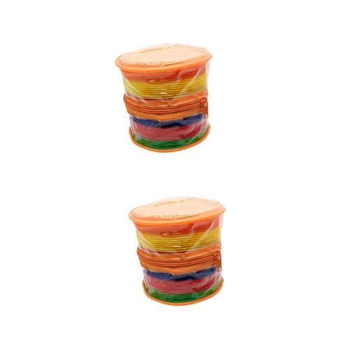Angoily 2 Sätze Teiliges Nylon Für Teppiche Wasserfest Selbstklebend Dunkelgrün Orange Rot Hellblau Gelb Und Helllila Für Spiele Und Aktivitäten 48 Stück * 2 von Angoily