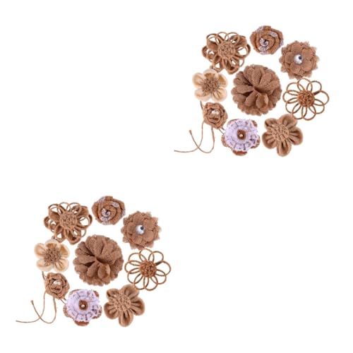 Angoily 2 Sätze Teiliges Set DIY Burlap Blumen Dekoration Für Hochzeiten Und Partys Handgefertigte Umweltfreundliche Bastelzubehör Kreative Projekte 9 Stücke * 2 von Angoily