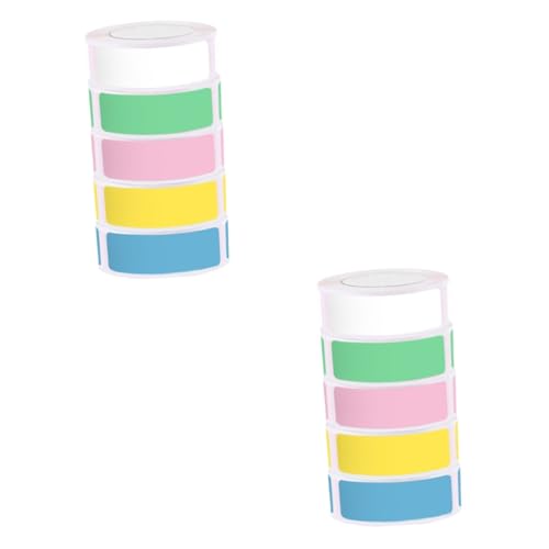 Angoily 2 Sätze Thermische Etiketten Selbstklebende Aufkleber Für Drucker Und Namensschilder Farben Wasser Und Ölbeständig Für Büro Und Zuhause 5 Rollen * 2 von Angoily