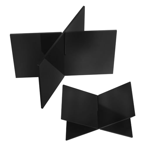 Angoily 2 Stück Acryl Buchständer Schwarz Offenes Regal für Kaffee Schreibtisch Moderner Bücherhalter für Lehrbücher Magazine Bibel Leicht zu Reinigen und Organisieren von Angoily