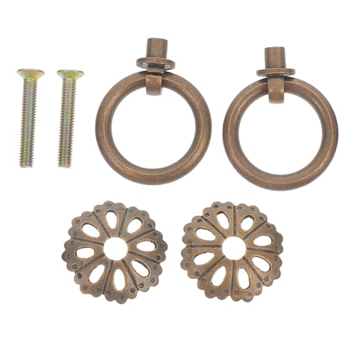 Angoily 2 Stück Chinesischer Stil Möbelgriff Antiker Metallgriff Ringgriff für Schränke Kommoden und Vintage Möbelbeschlag für Türen und Schranktüren von Angoily