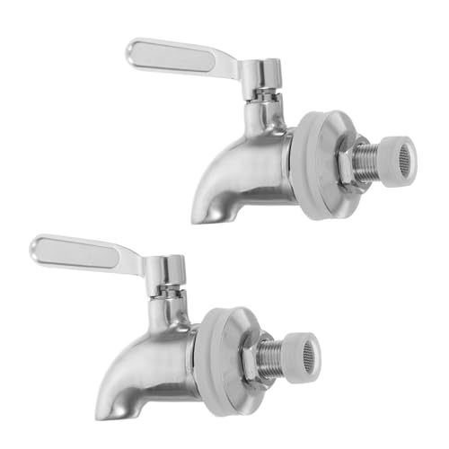 Angoily 2 Stück Edelstahl Getränkespender Ausgießer Robust Hitzebeständig Auslaufsicher für Heiß Kaltgetränke Geeignet für Zuhause Büro Gastronomie von Angoily