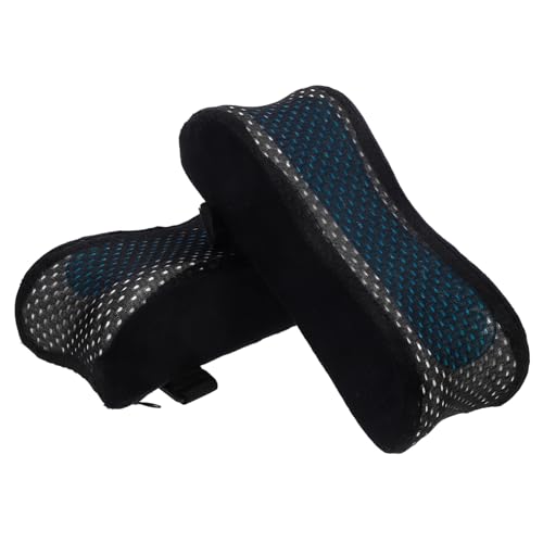 Angoily 2 Stück Ergonomische Armlehnenpolster mit Gelkissen für Bürostuhl und Gaming Chair Komfortable Armstütze zur Druckentlastung von Ellbogen und Unterarm Schwarz Passend für Büro von Angoily