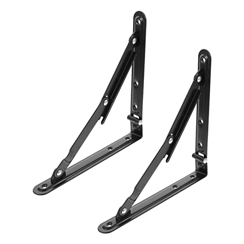 Angoily 2 Stück Faltbare Regalträger Schwarze Wandhalterung Stabile Klappkonsole für Platzsparende Lösungen Garage Büro Wohnung und für Klapptische und Ablageflächen Angoily 2 Stück Faltbare Regalträger Schwarze Wandhalterung Stabile Klappkonsole für Platzsparende Lösungen Garage Büro Wohnung und für Klapptische und Ablageflächen von Angoily