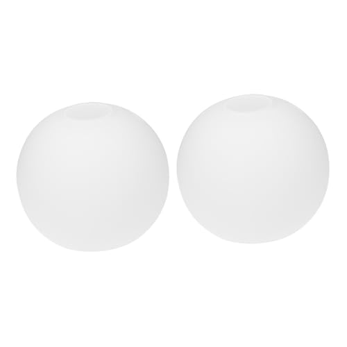 Angoily 2 Stück Frosted Glas Lampenschirm Rundes Design Eleganter Lampenüberzug Weiß für Tischlampe Wohnzimmer Schlafzimmer Dekorationslicht von Angoily