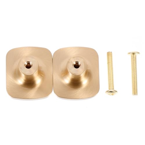 Angoily 2 Stück Goldene Möbelgriffe aus Langlebigem Messing Quadratische Schrank Schubladengriffe Einfache Montage für Kleiderschränke Küchen Möbeltüren Modernes Nordisches Design von Angoily